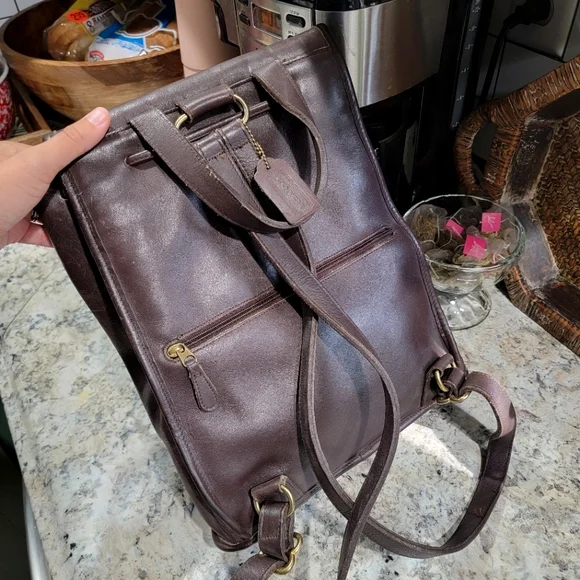 Coach Vintage Turn Lock Leather Backpack - Picture 10 of 16